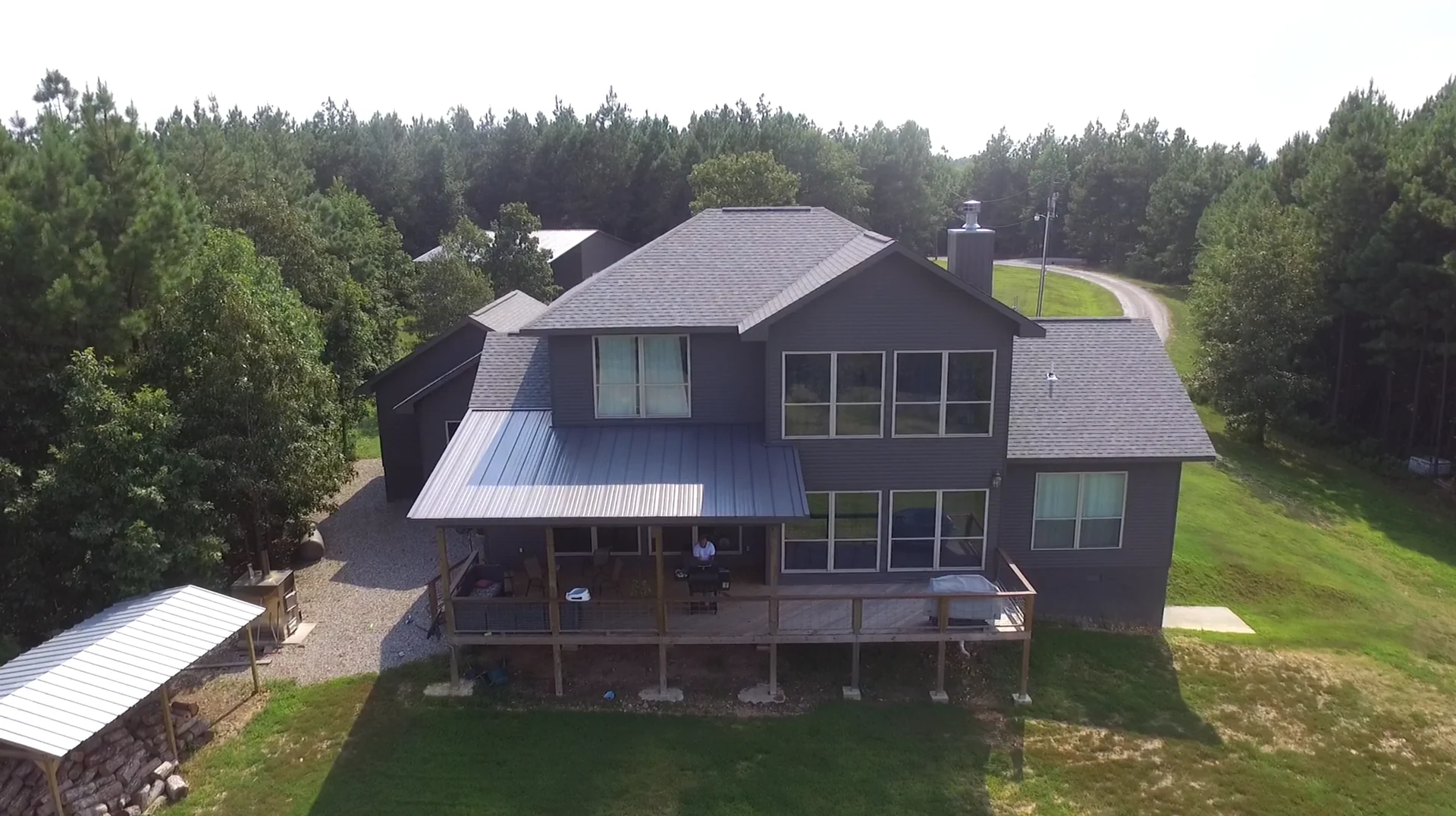 Completed custom home viewed from above