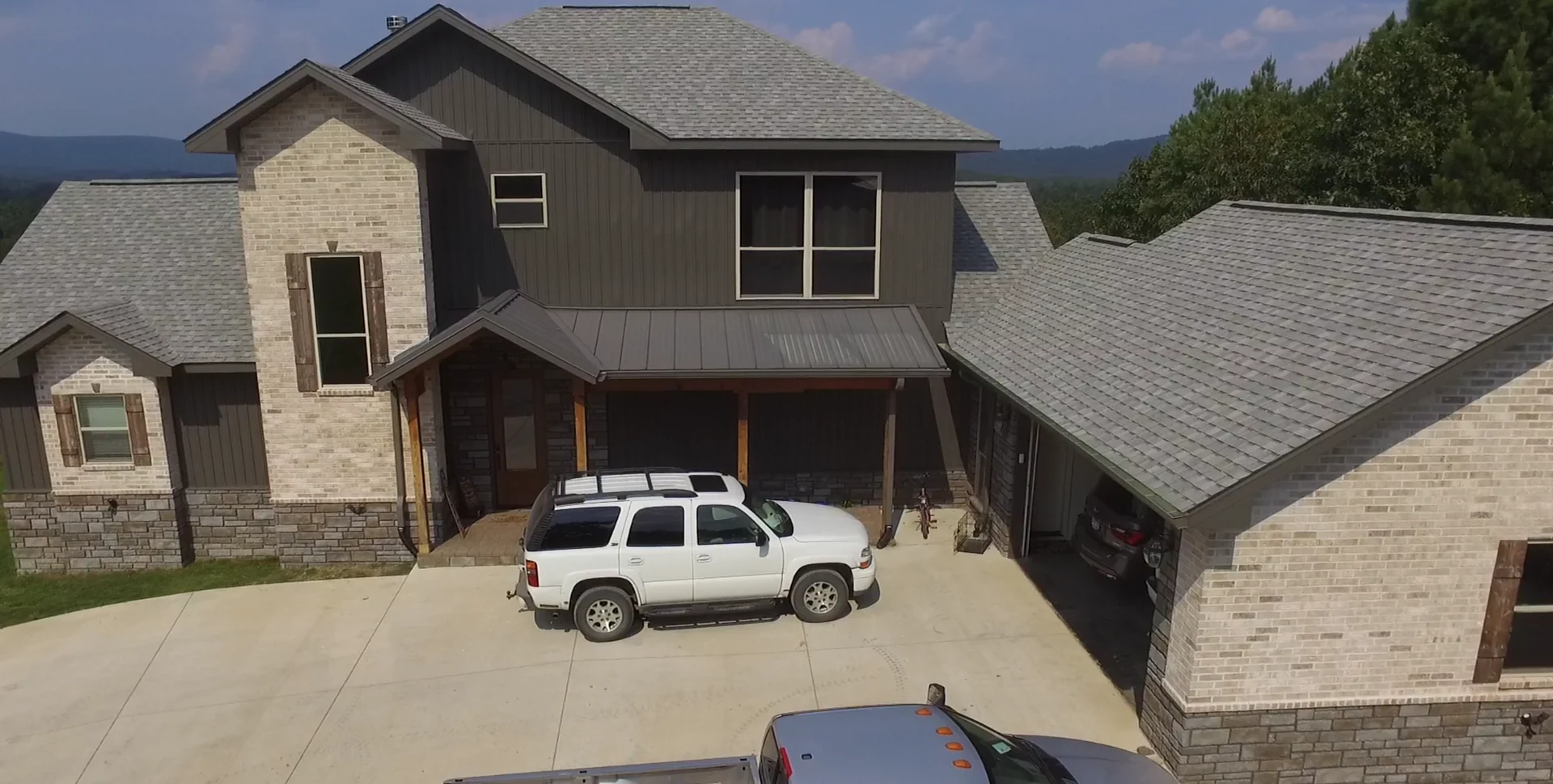 Wide view of a finished custom home by Josh Castleberry Construction